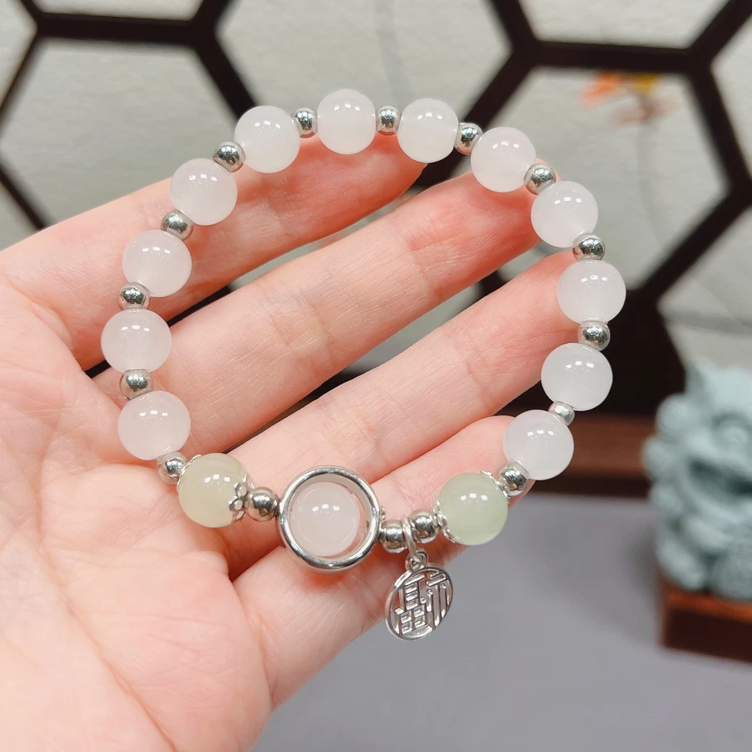 非金属玻璃手链 合金手串月光福牌简约ins风轻奢手链YS9012