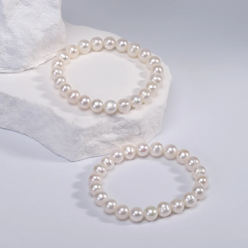 淡水无核 时尚 轻奢7.3-8.3mm 珍珠手链 精致 （多样性发一）