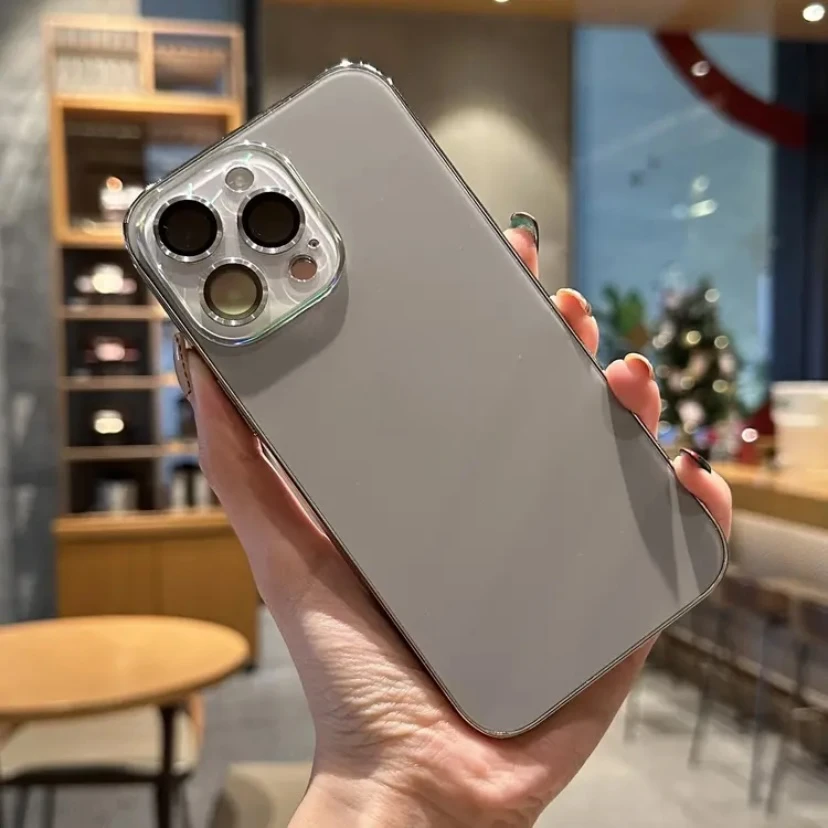 苹果15promax电镀磨砂手机壳高级iphone14镭射护镜全包13防摔硬壳