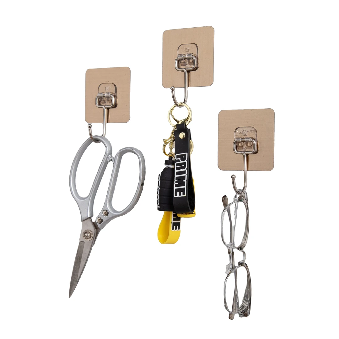 不锈钢加大挂钩墙上自粘超强力不掉免打孔多功能厨房宿舍重物粘钩