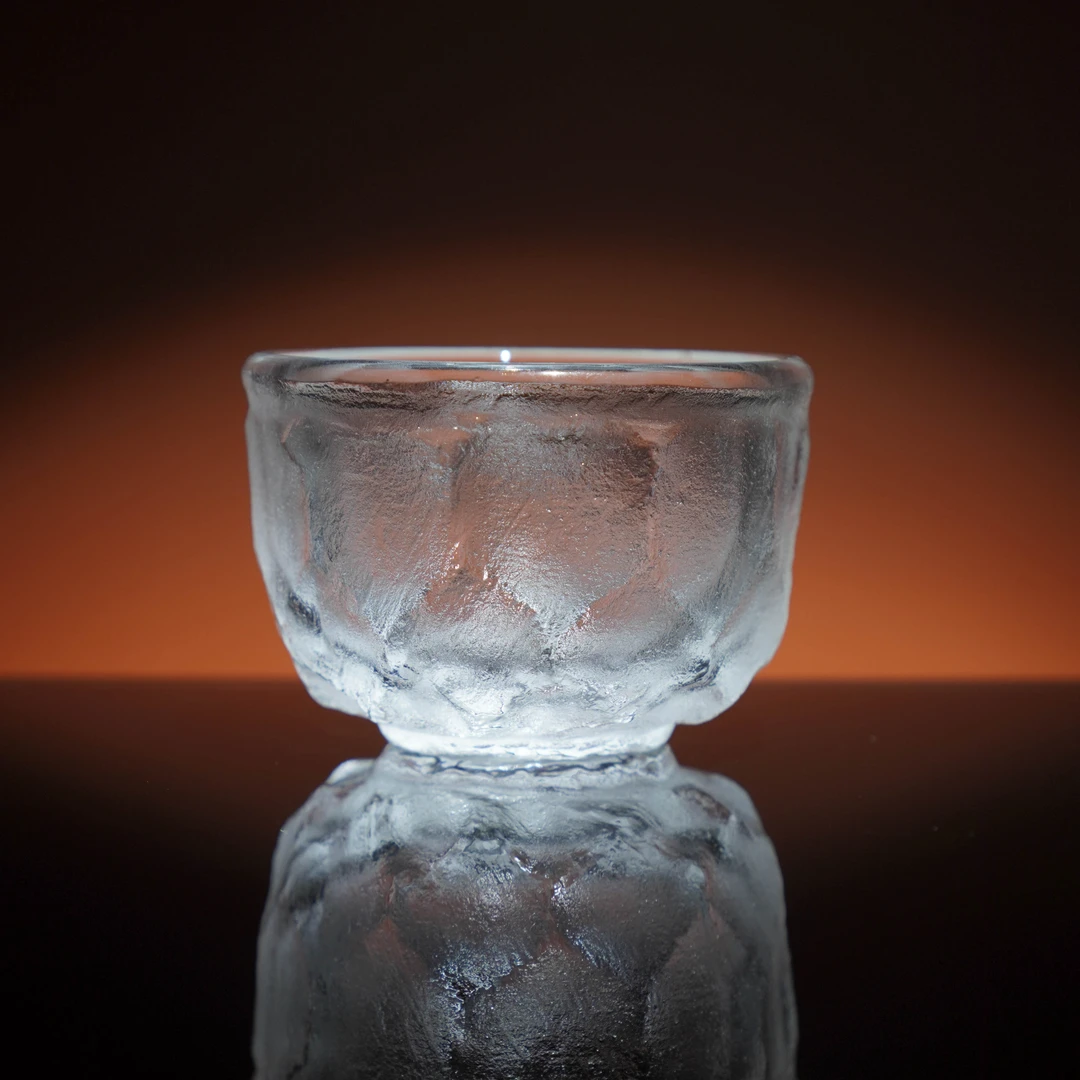 采溪原矿水晶锤纹杯纯手工耐热主人杯茶道RH0055无铅水晶茶具