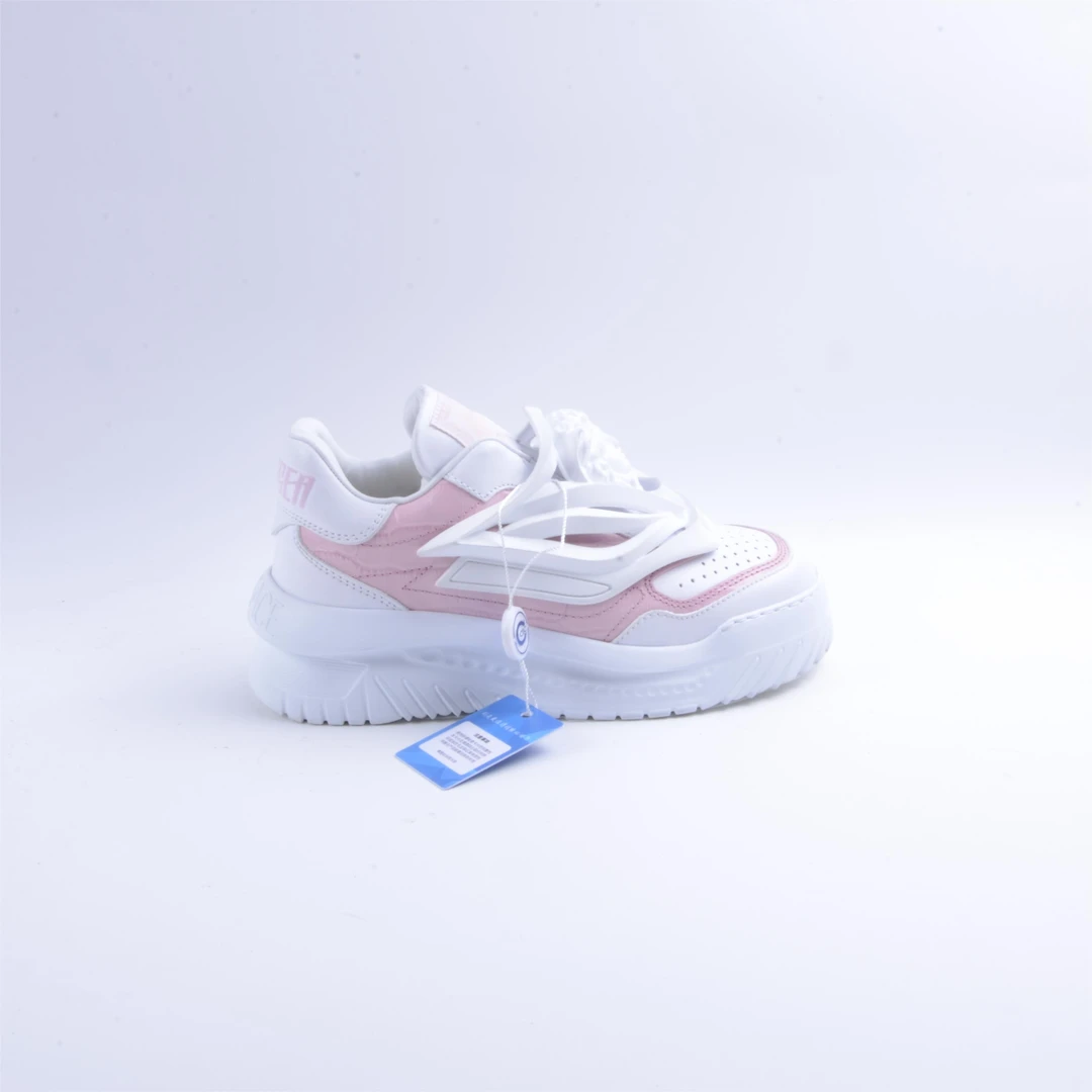 Versace粉白厚底休闲鞋37