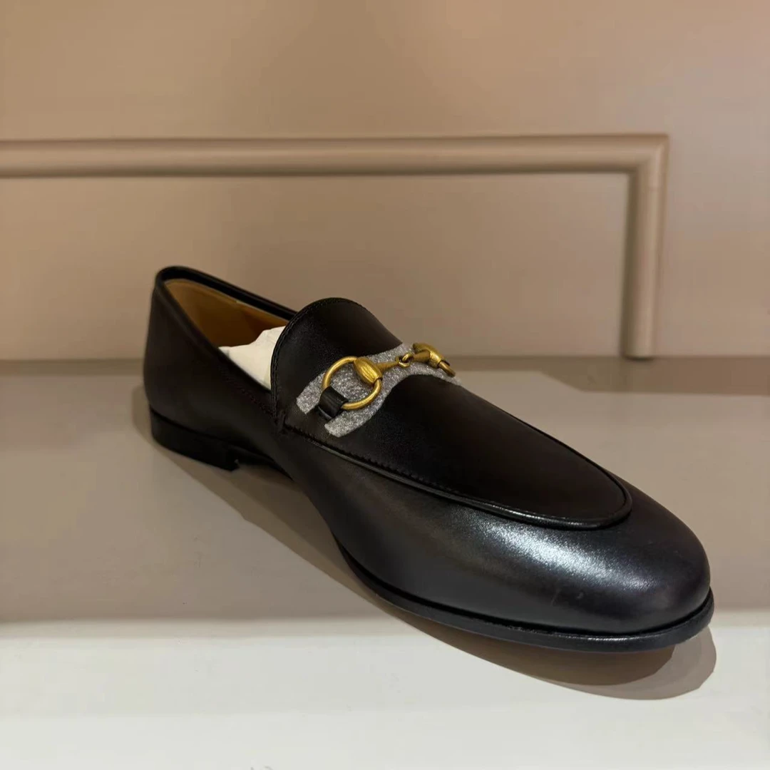 99新 GUCCI/古驰 37.5黑色古驰乐福鞋