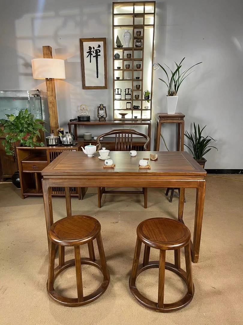 新中式茶桌椅组合客厅阳台茶桌实木茶台家用小户型简约禅意泡茶桌