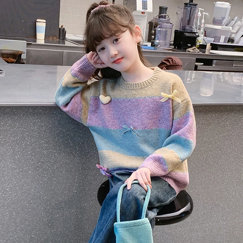 女童毛衣秋冬装爆款毛衣针织衫2024新款洋气时髦儿童冬季毛线衣女