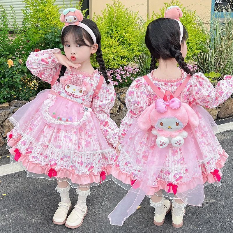 女小童春秋连衣裙2024新款洋气儿童美乐蒂公主裙女宝宝洛丽塔甜美