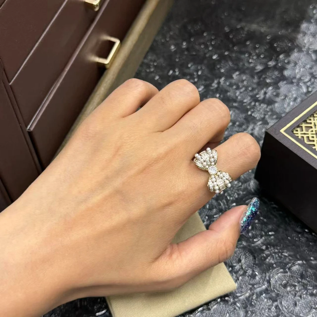 铜合金戒指 高级感蝴蝶结戒指-1908