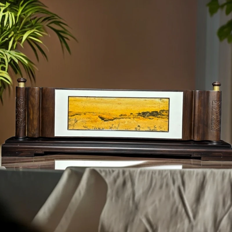 广西国画石，主题《金辉墨彩》