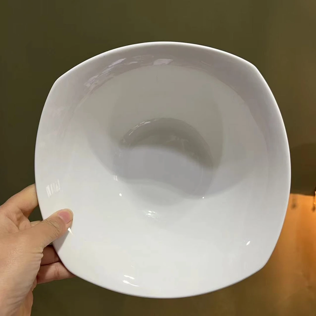 白色米饭碗瓷碗白瓷餐具陶瓷汤碗家用8.5英寸微瑕满20发货C711