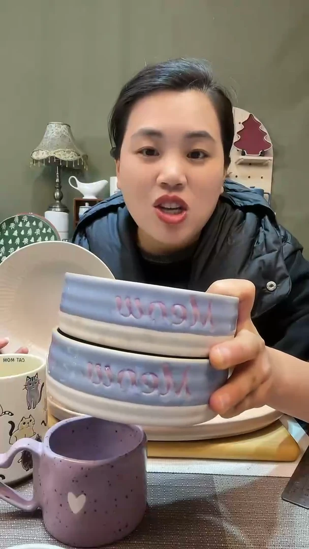 【闪购商品】陶瓷盘2件装 紫色碗 微瑕满20发货