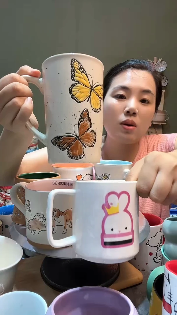 【闪购商品】瓷片瑕疵款2个杯子 介意瑕疵勿拍