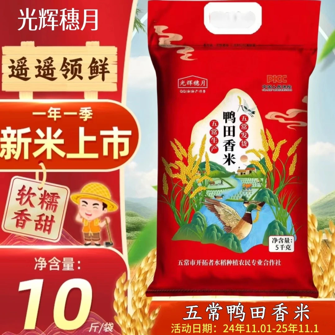 ZP【10斤香米】五常市鸭田珍珠香米香煮饭煮粥五常生产五常发货