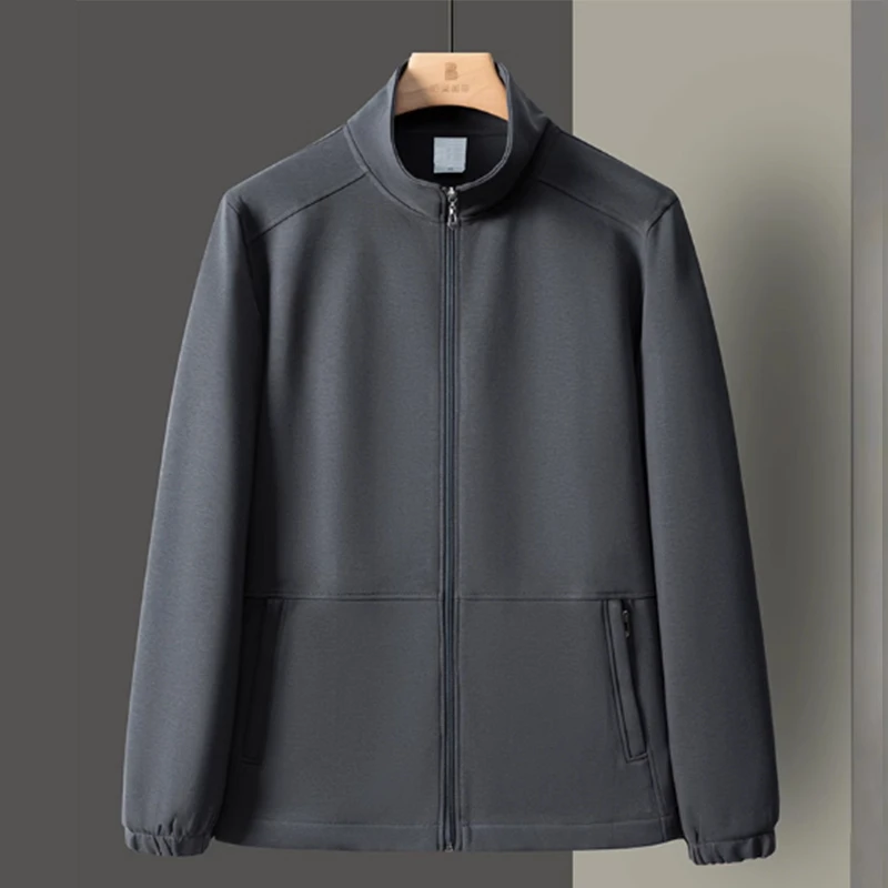 2024春秋冬新款男士加绒加厚休闲立领开衫胖子男加肥加大拉链外套