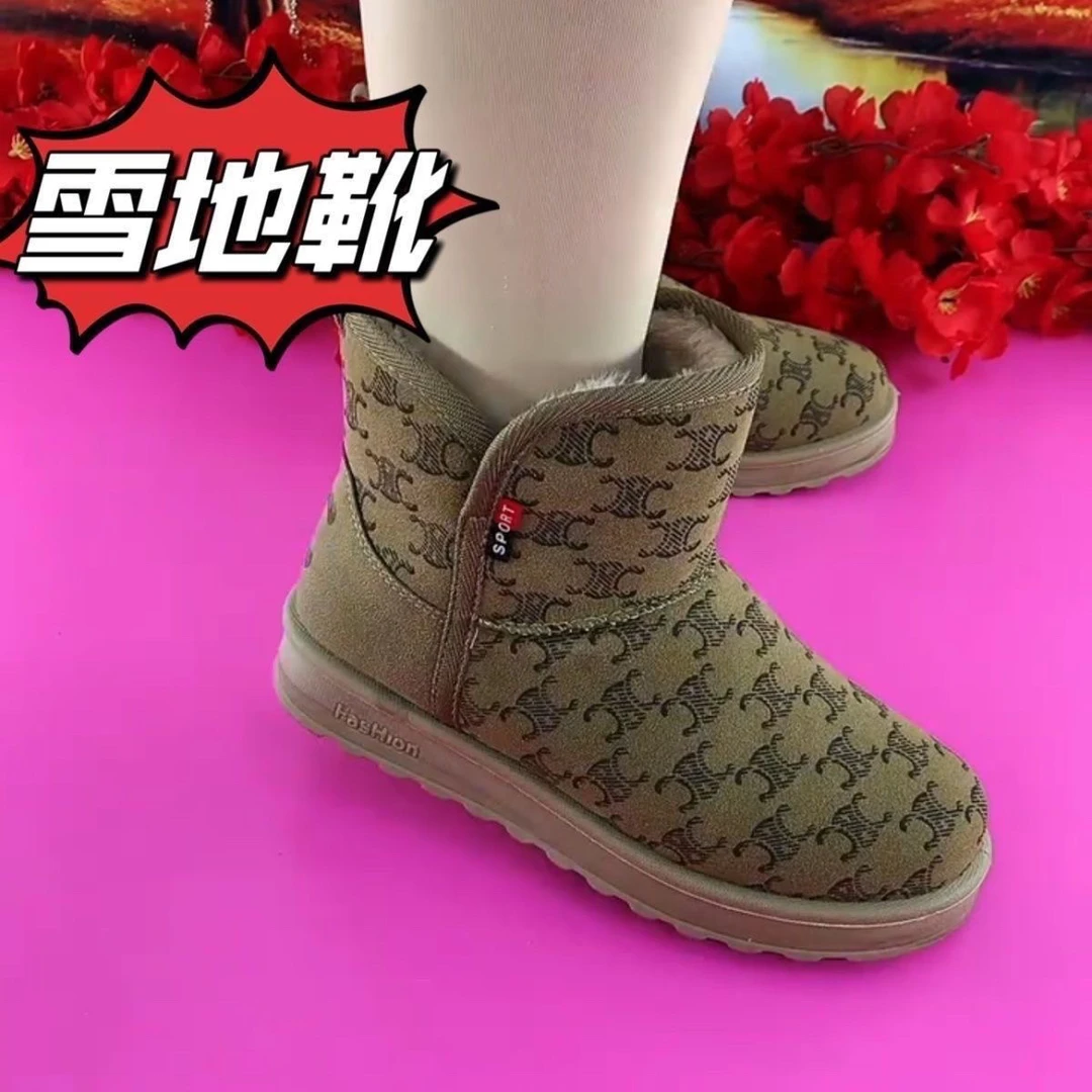 新款冬季北京妈妈布鞋防水加绒棉鞋防滑保暖雪地加厚休闲靴子