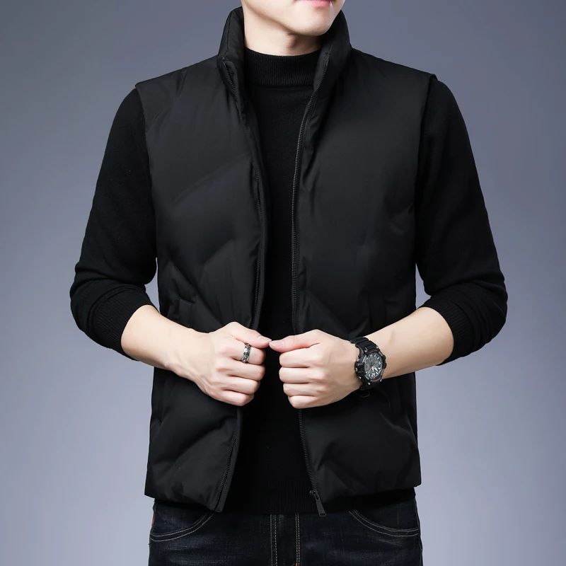 男士羽绒马甲老国货2023冬季新款加厚时尚马夹立领保暖背心