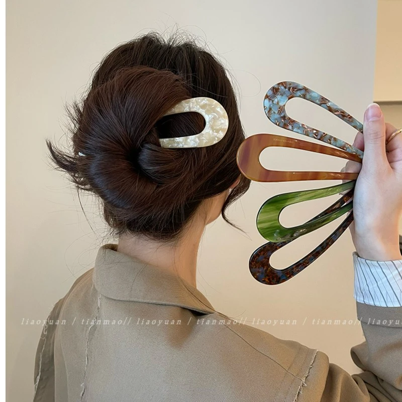 优雅气质U型簪子高级感古风发簪女发钗百搭发饰