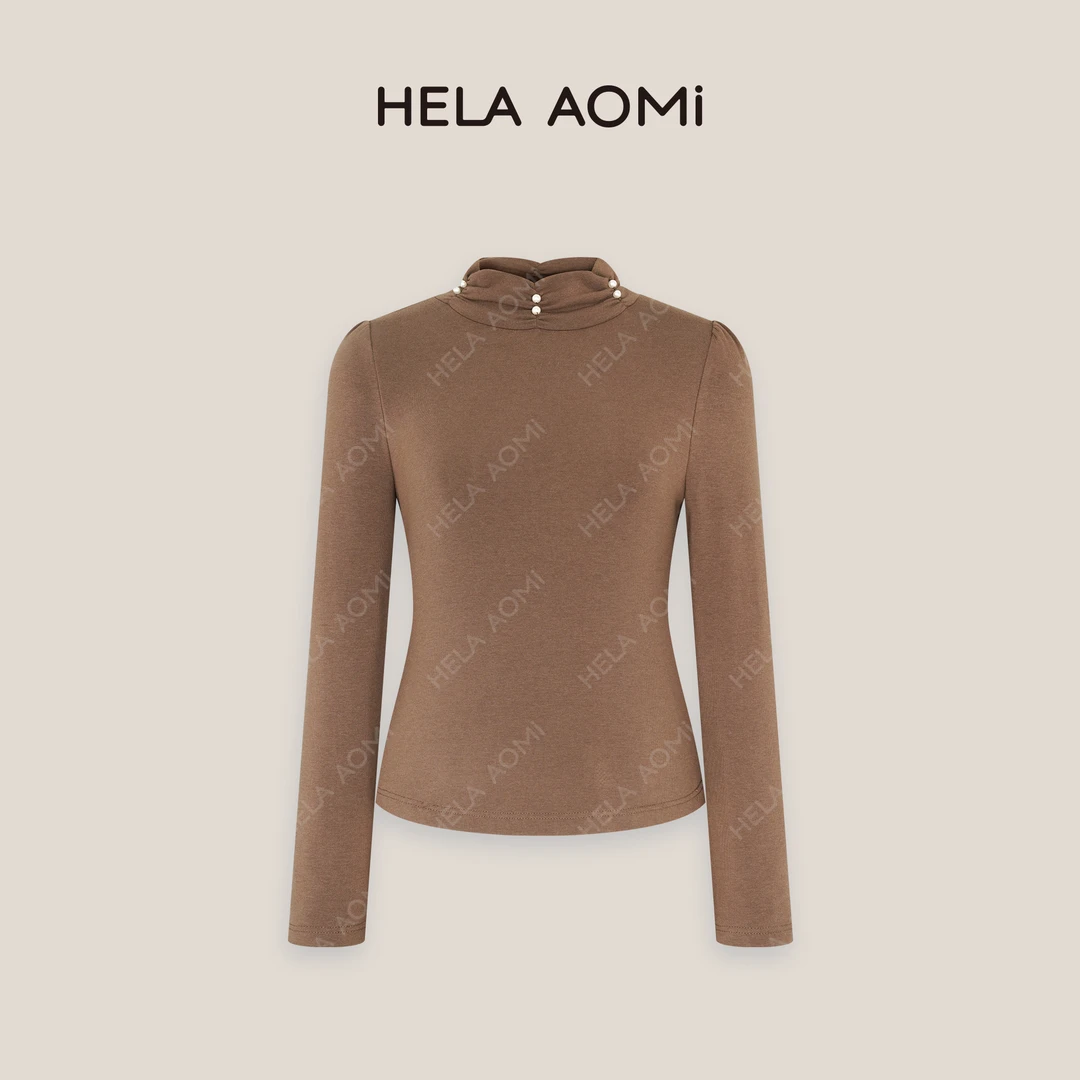 HELA AOMI“珍珠打底！加厚款”半高领内搭显瘦修身打底衫CY4CX39019