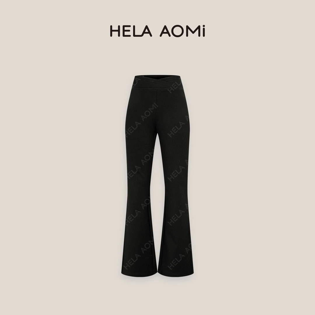 HELA AOMI “提臀裤”高腰修身显瘦曲线大长腿喇叭休闲裤CY4DX61048