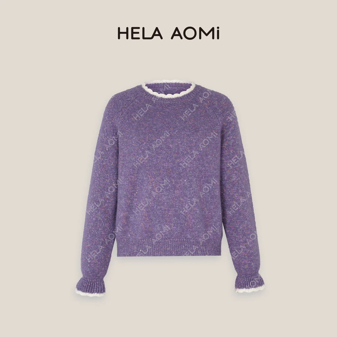 HELA AOMI “星黛童话”假两件蕾丝花边毛衣CY4DM31548