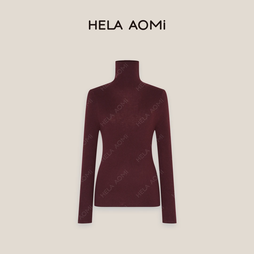 HELA AOMI “可机洗绵羊毛”高领内搭打底衫针织修身上衣CY4DX31049
