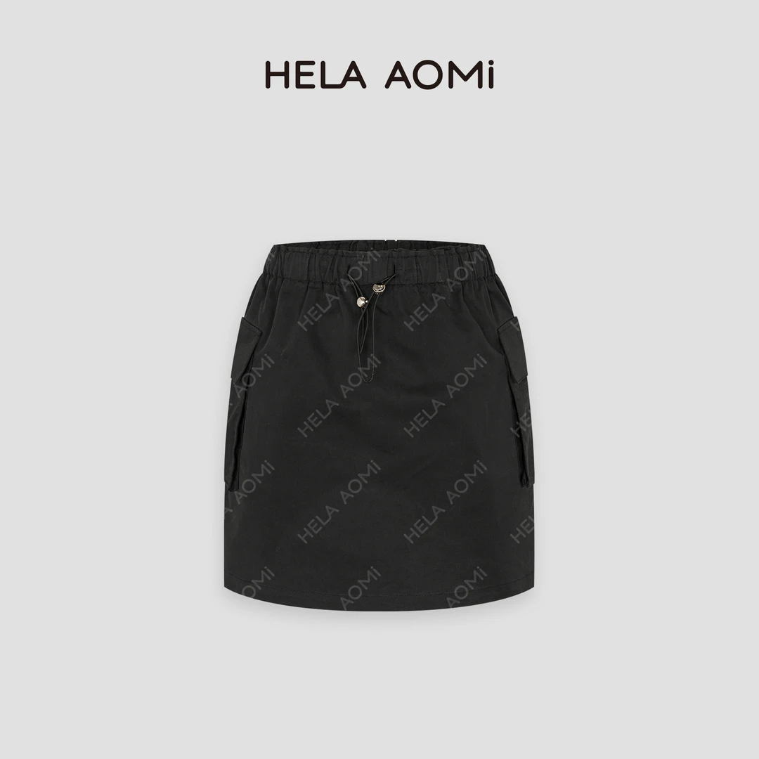 HELA AOMI “工装裙裤”时尚百搭侧边口袋抽绳休闲短裙CY4BX71001