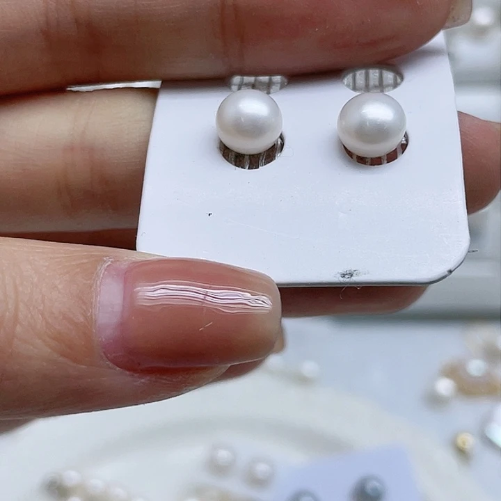 淡水珍珠耳饰银S925镶嵌A****果