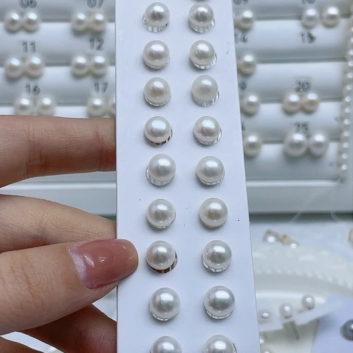 淡水珍珠耳饰银S925镶嵌