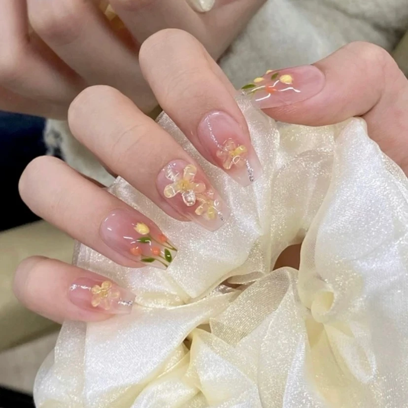 【郁金花海】纯手工光疗穿戴甲美甲贴片可拆卸指甲显白轻奢高级感