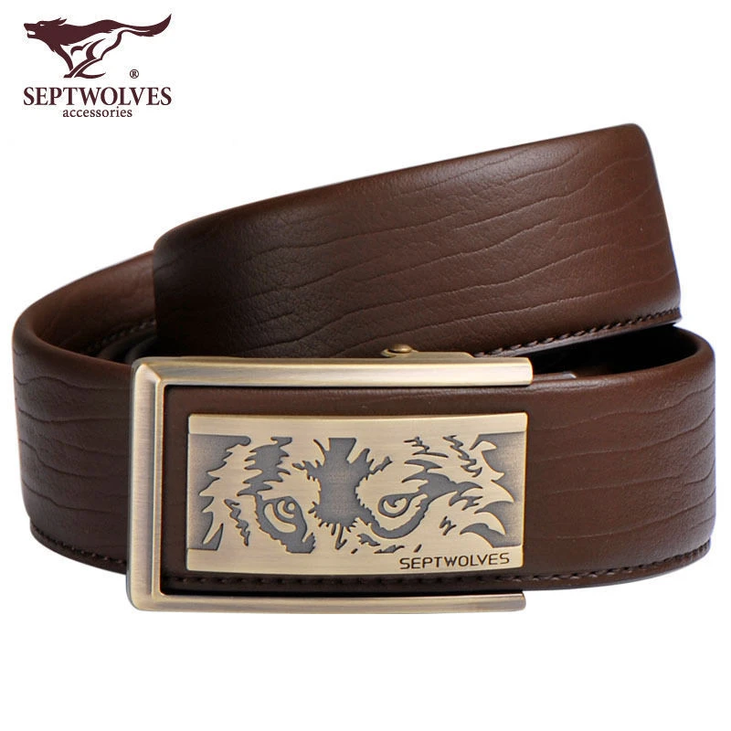 正品七匹狼内扣男士皮带真皮自动扣新款高档男款内穿百搭牛皮腰带