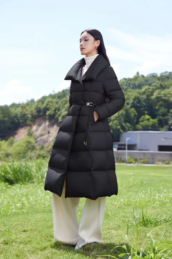【COCO MARKIE】靡颜腻理丨秋冬新款立翻领收腰长款羽绒服DZ6071