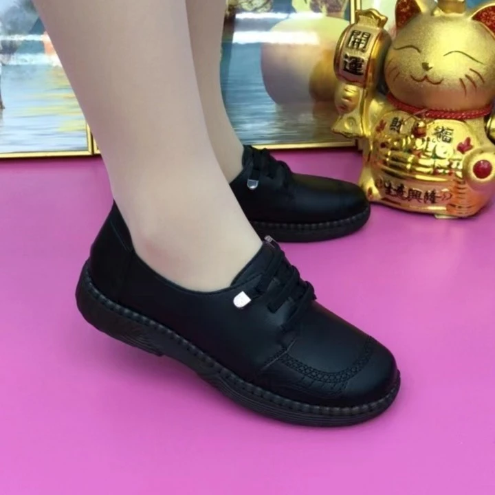 【防滑秋季新款】春秋中老年平底百搭妈妈防滑软底单鞋软面妈妈鞋