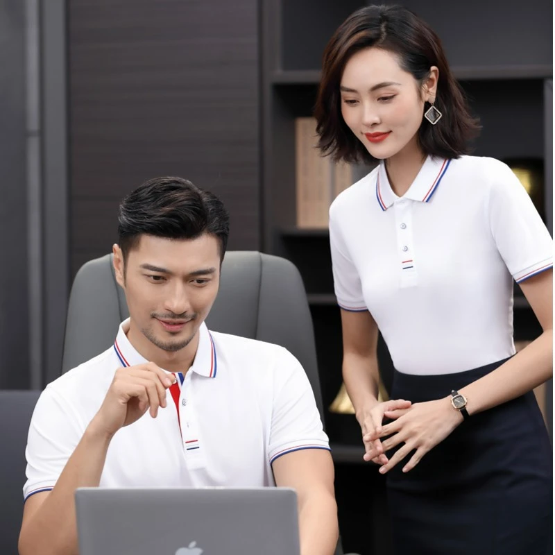 情侣POLO衫polo衫半袖休闲定制印字绣字文化广告衫餐饮服男士职业