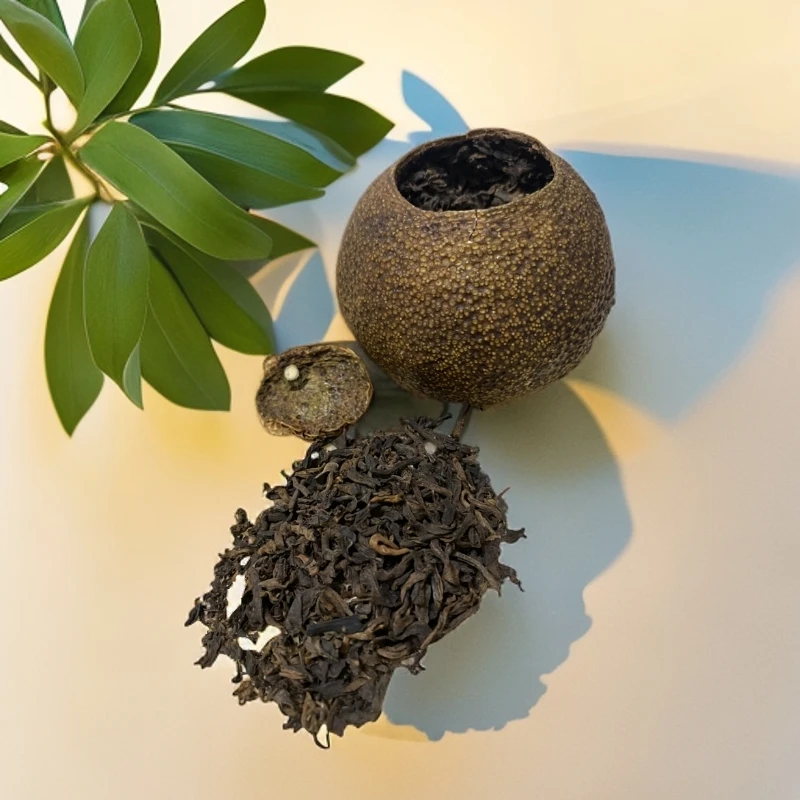 大红柑陈皮普洱熟茶柑普