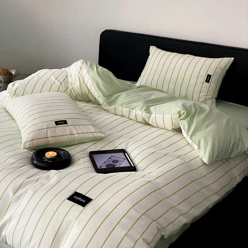 简约床上四件套全棉纯棉2024新款北欧床单被套三件套床品