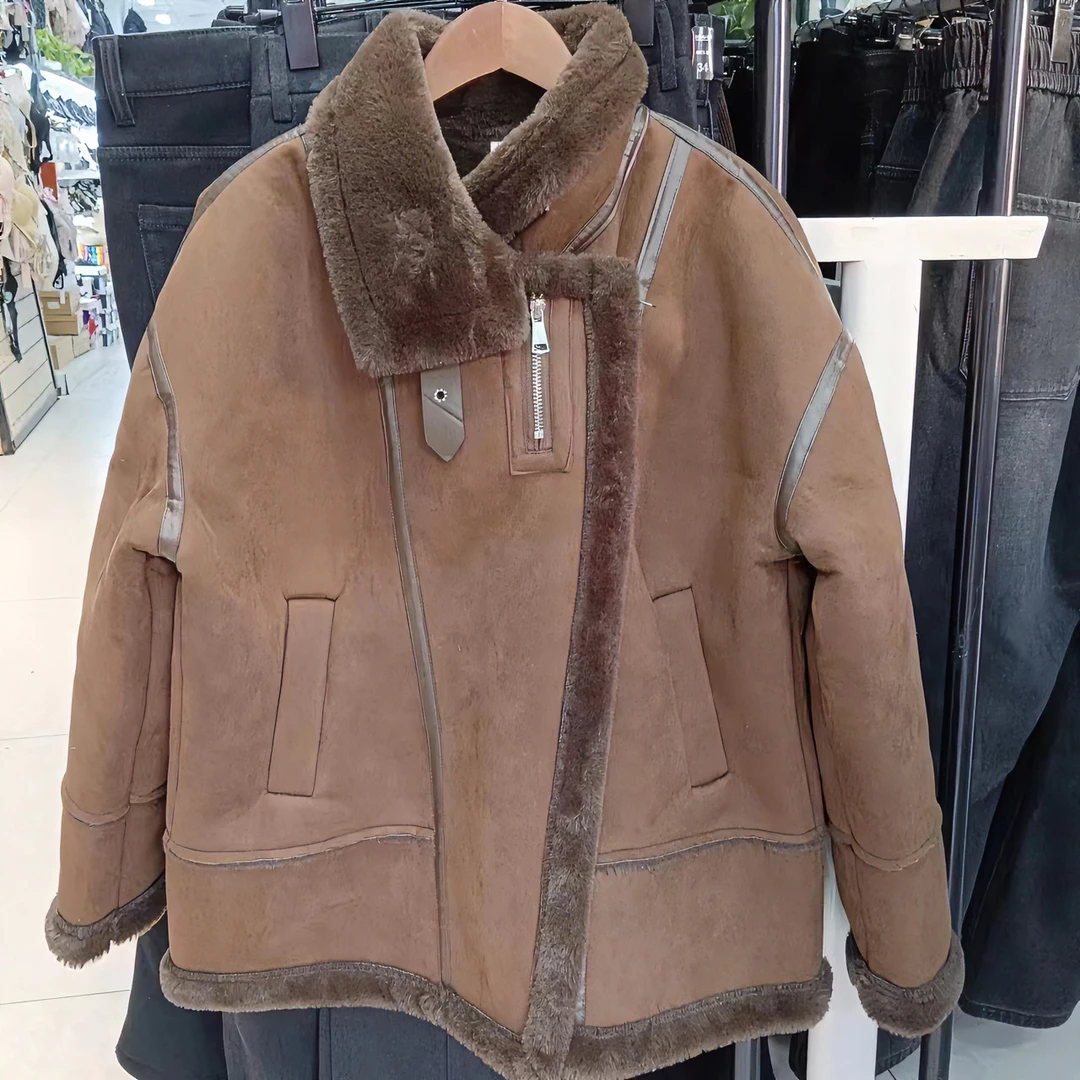 简约舒适短外套  皮毛一体  简单通勤