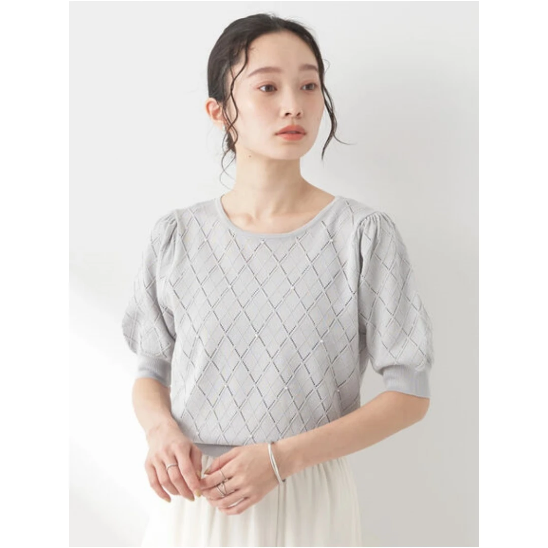 【MonTendre】 S 夏季新款 气质百搭珍珠针织套头上衣