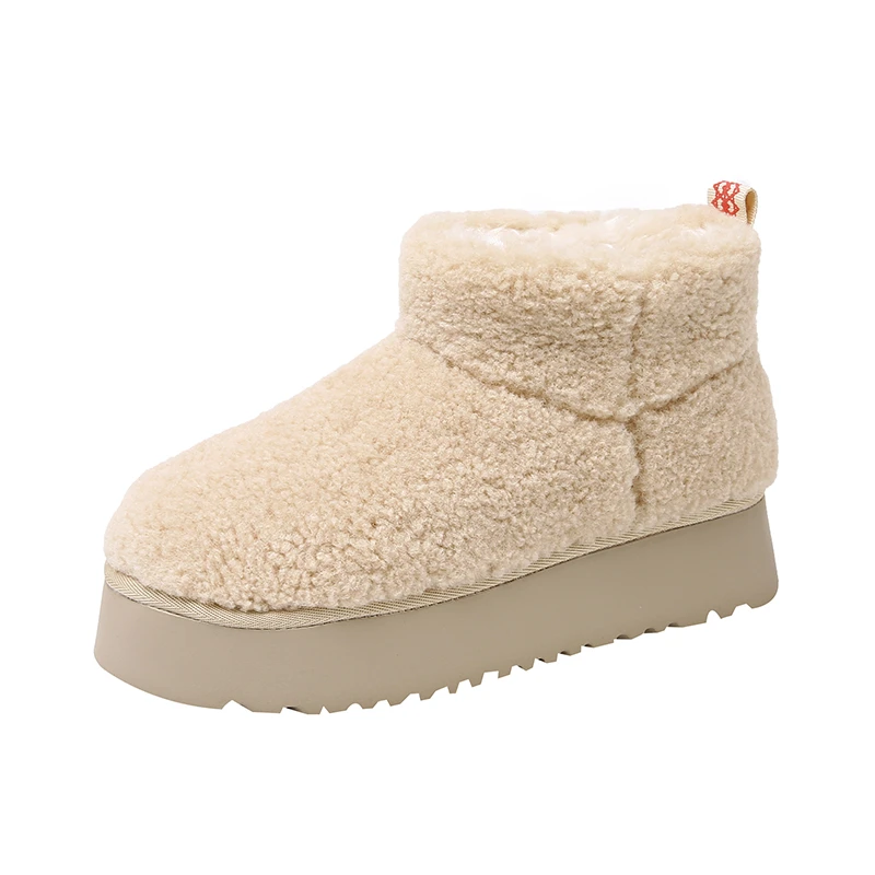 【好物分享】时尚洋气毛绒绒雪地靴女2024冬季新款外穿百搭短筒棉鞋