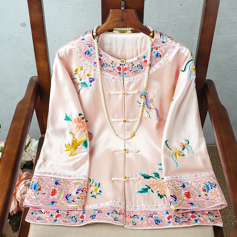 新款重工绣花中式外套