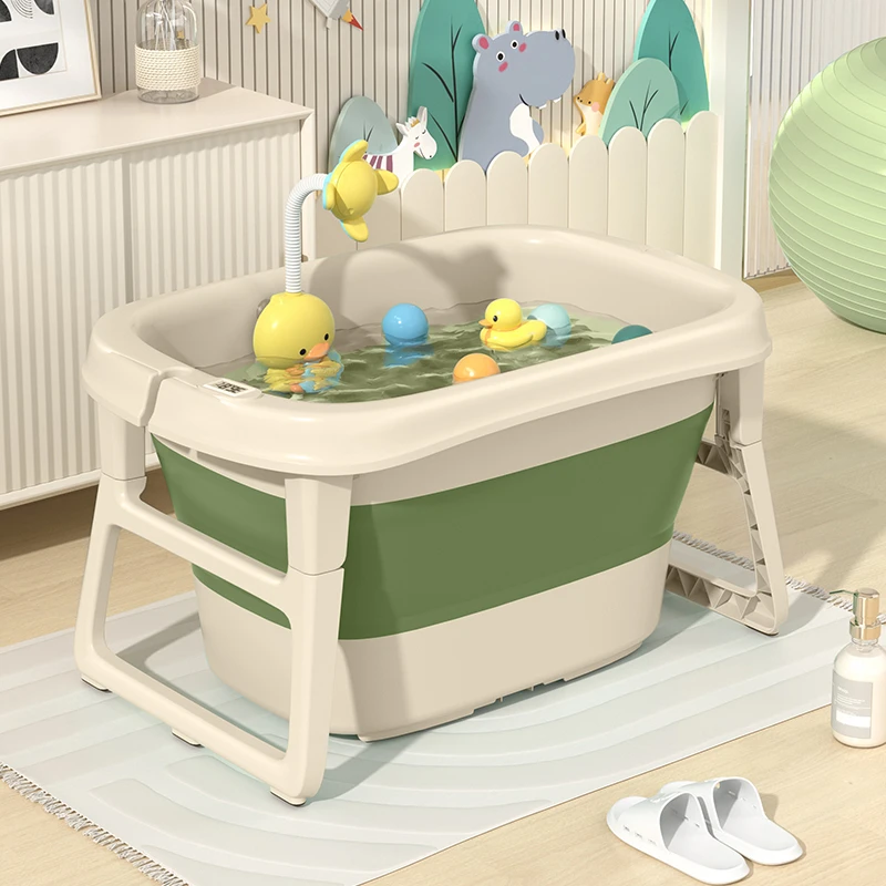 儿童浴桶0-15岁家用可坐澡盆可折叠浴缸大号宝宝全身泡澡桶