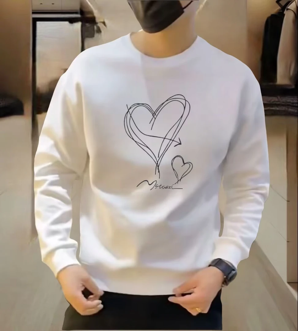 秋冬新款【高品质】时尚潮流运动男士百搭卫衣弹力圆领上衣