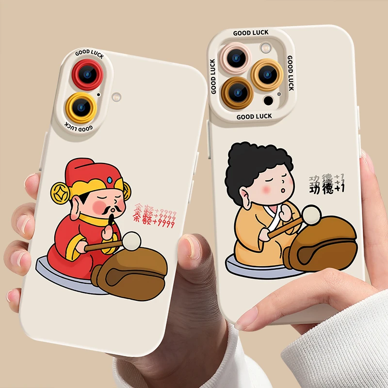 小财神卡通手机壳适用于苹果16/iPhone15硅胶软壳13可爱12趣味壳