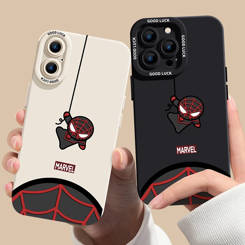 简约高级感蜘蛛侠手机壳适用于苹果16/iPhone15硅胶软壳13炫酷