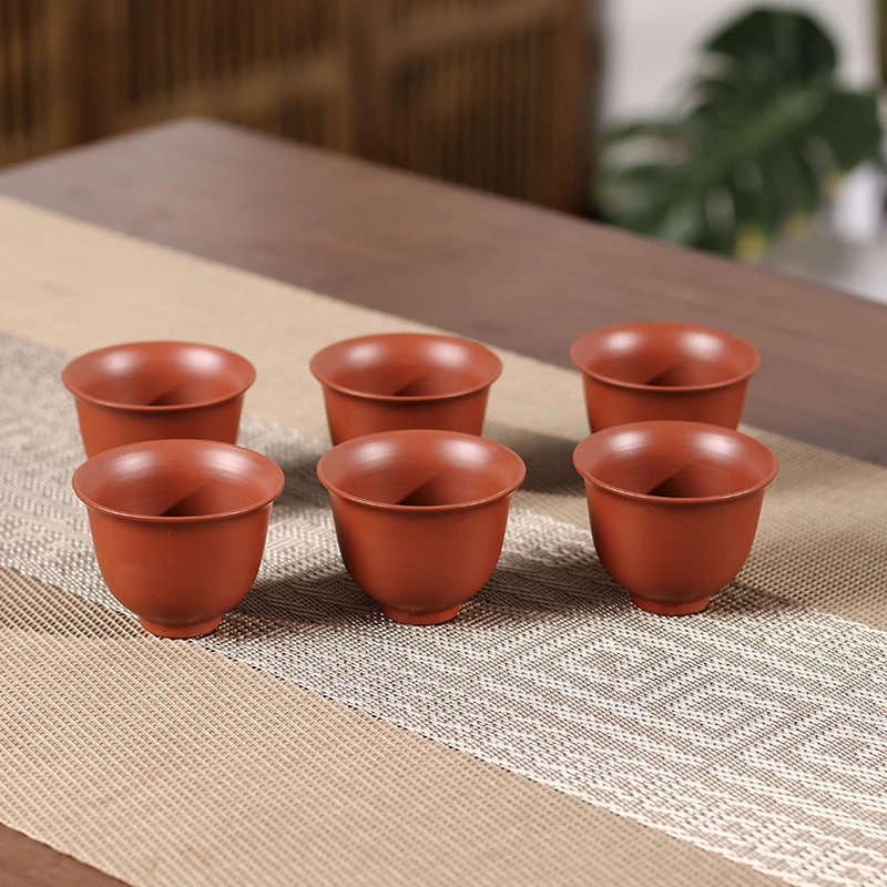 红泥茶杯朱泥杯手拉小茶杯手工大号功夫茶大陶瓷杯茶碗杯子茶杯