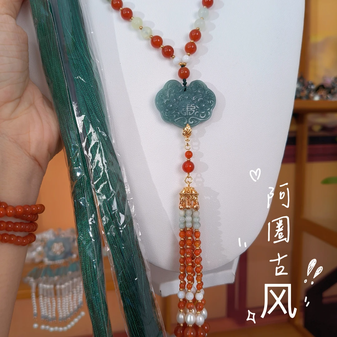 阿圈国风时尚复古古风纯手工古典民族风精美素款发簪璎珞