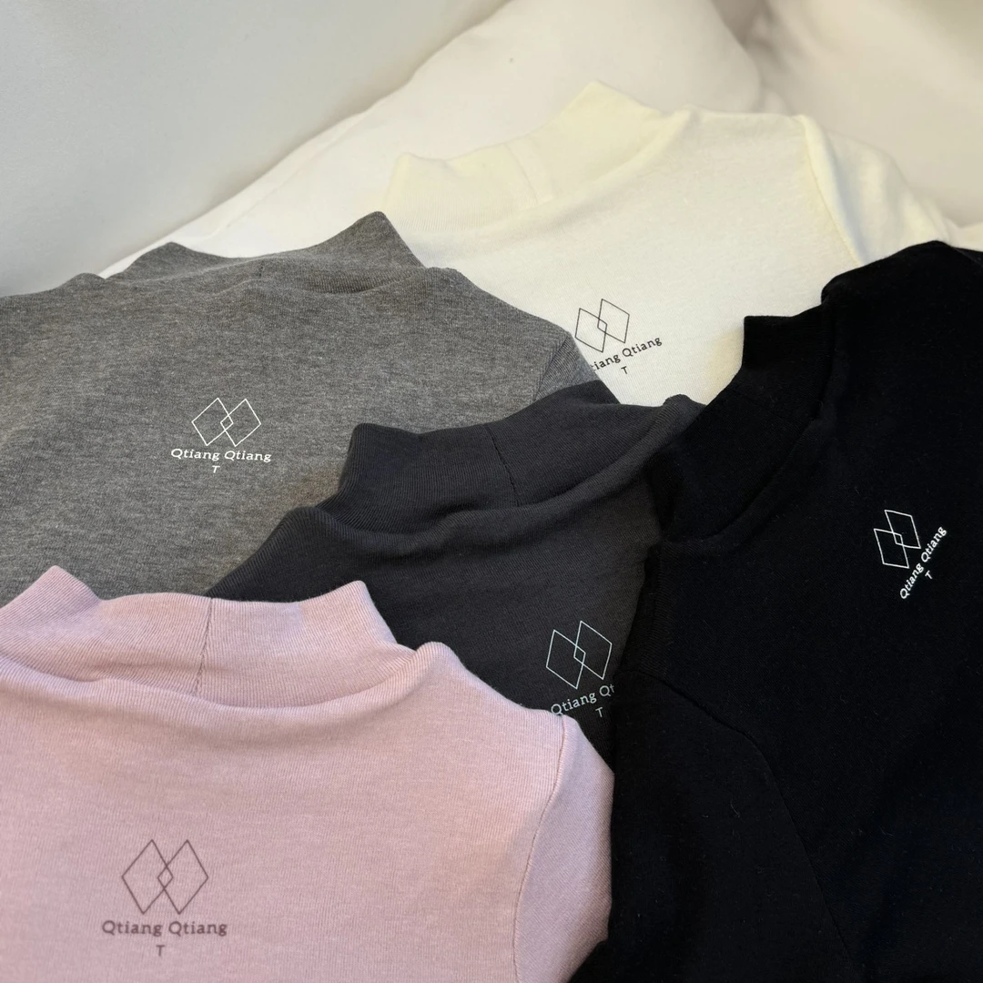 246280儿童亲肤双层半高领打底衫