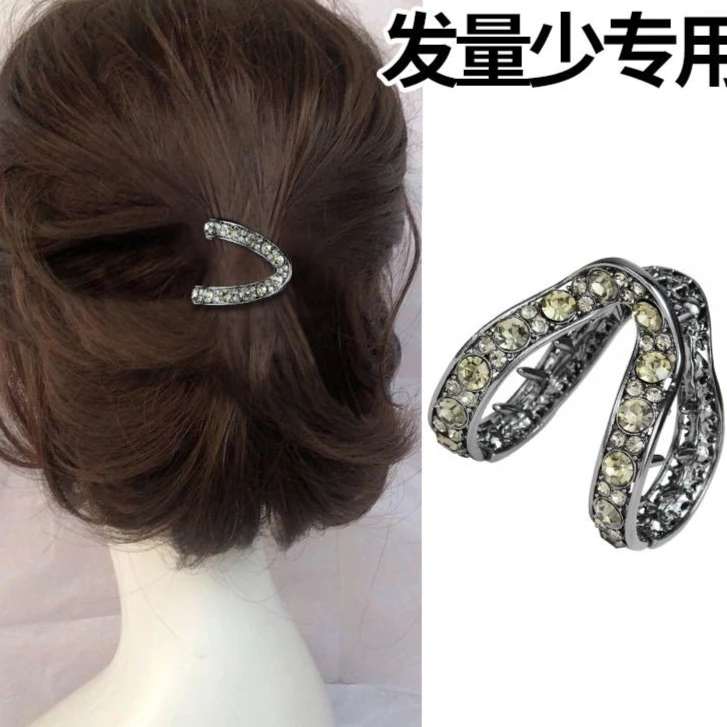 【2个装】抓夹发量少半扎发短发过度期高马尾夹固定神器夹子头饰