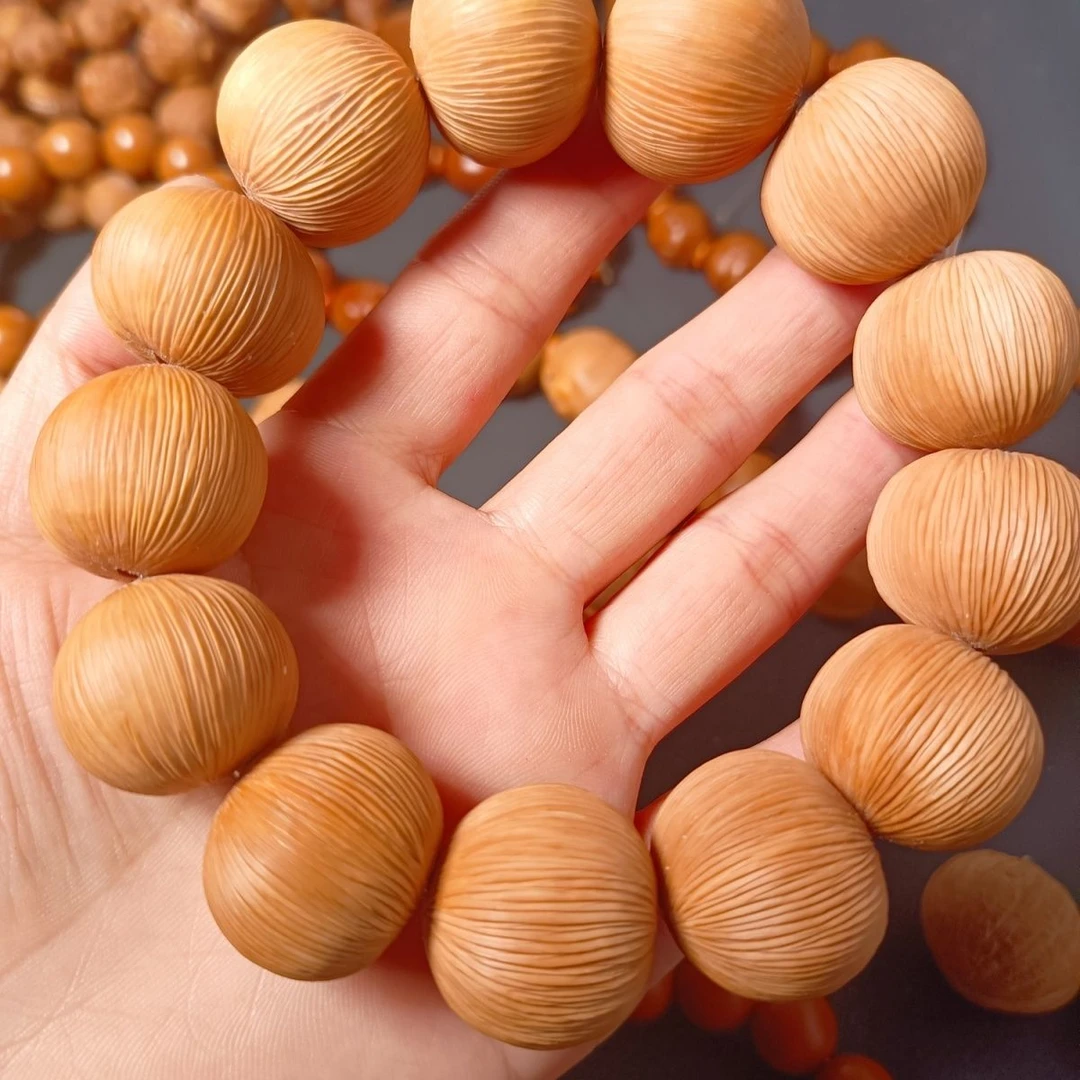 大尺寸手工雕刻大元宝金丝手串（11-12颗）可定制文玩手持