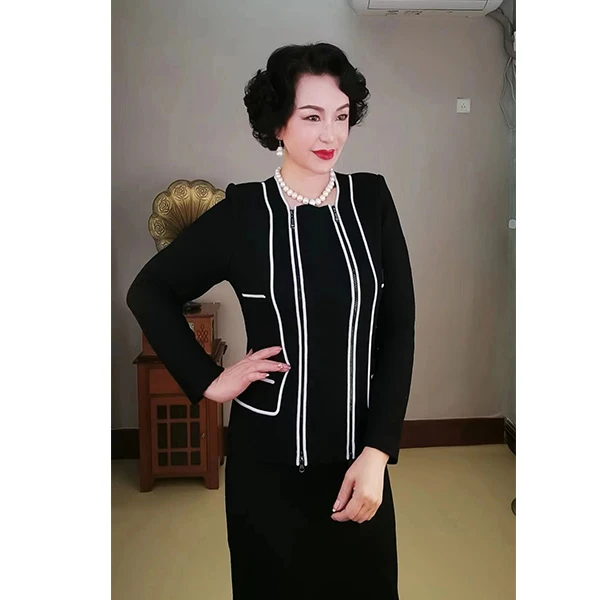 黑白条拼色套裙37228/37228-629