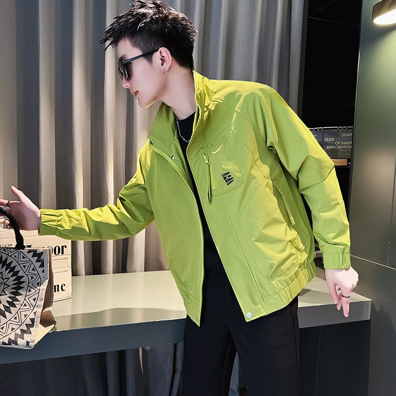 男士外套春秋季2024新款设计感拉链口袋潮牌男装上衣休闲时尚夹克