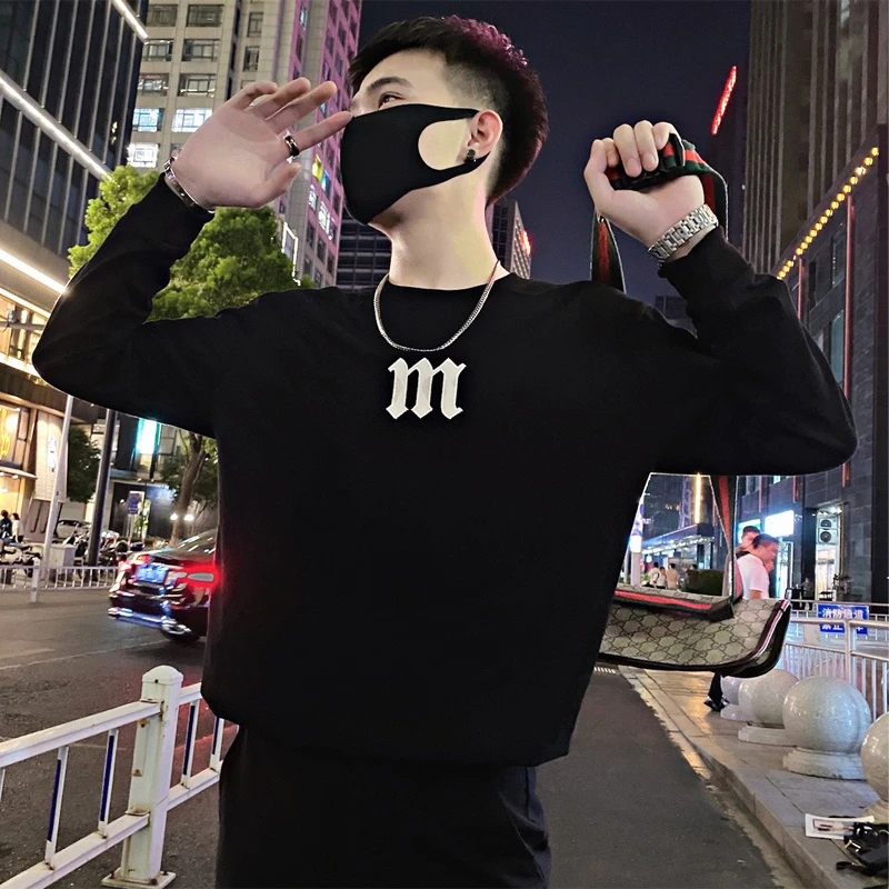 男士卫衣秋季2024新款高级感印花青少年潮牌男装外套长袖打底上衣